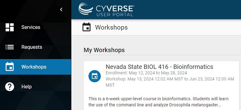 Image of Discovery Environment Entry page